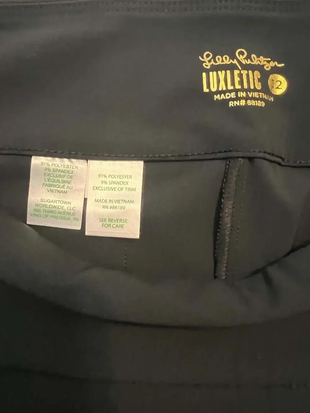 Lilly Pulitzer Luxletic Fairway Performance Twill Pant Black Size 12 - Picture 4 of 5